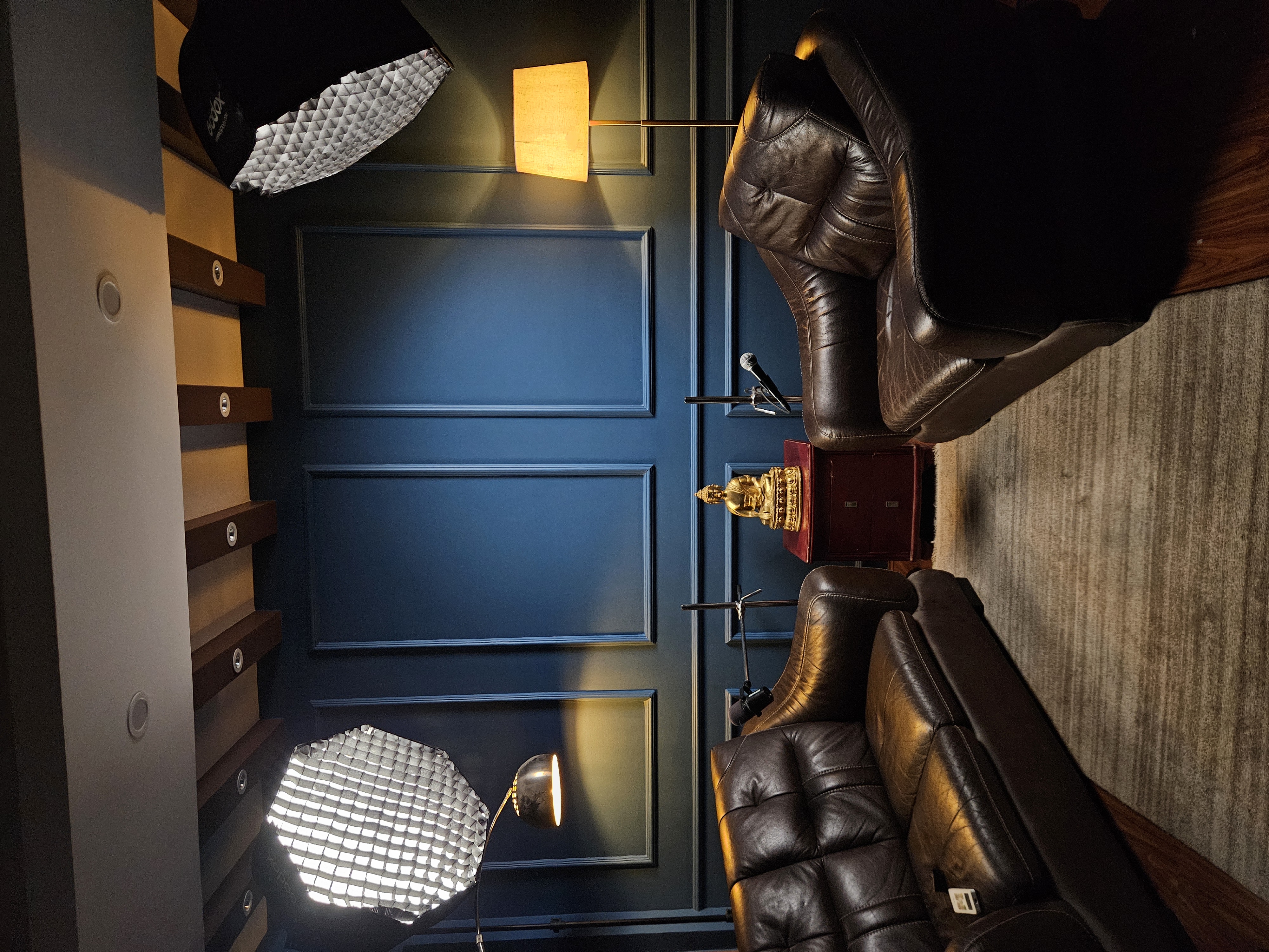 Behind the scenes of podcast recording